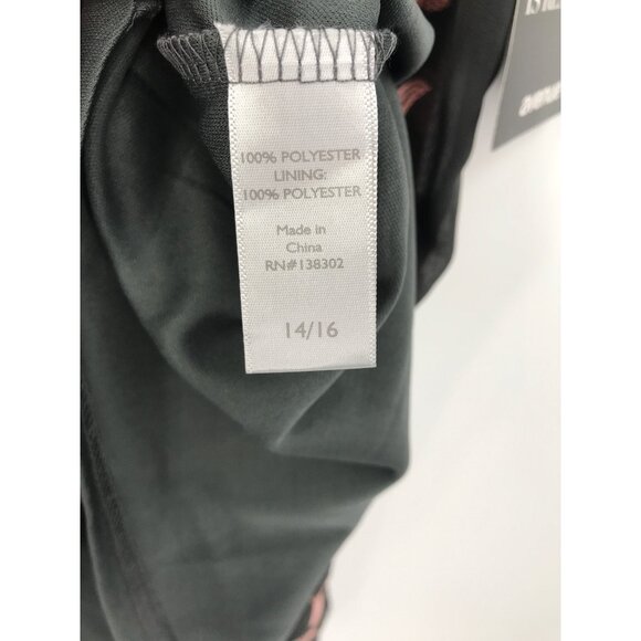 Avenue Chiffon Embroidered Floral Dress Gray Pink 14/16 NEW - Picture 6 of 6